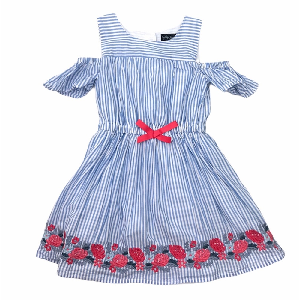 🎈Cynthia Rowley Seersucker Embroidered Dress